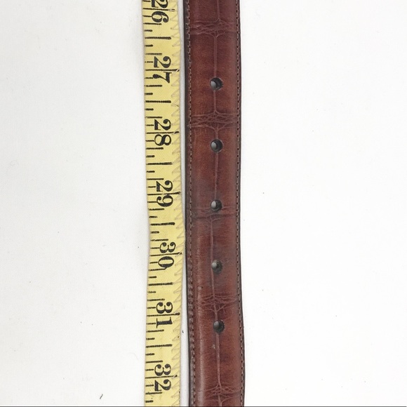 VINTAGE Brighton brown leather waist belt with silver buckle size medium 30" - Picture 8 of 9